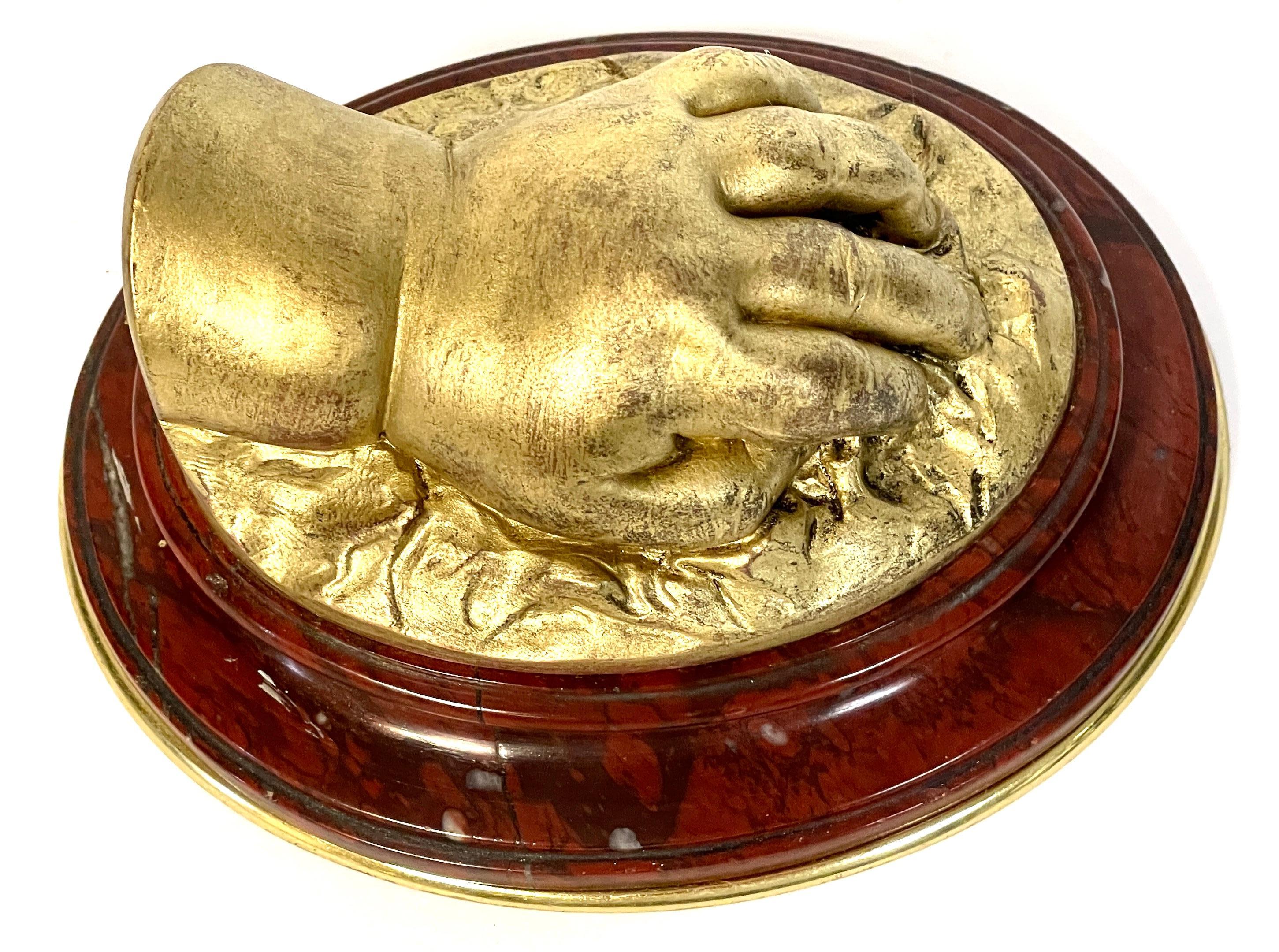 19th C French Gilt Bronze Model of a Resting Hand, Attributed to Barbedienne For Sale 5