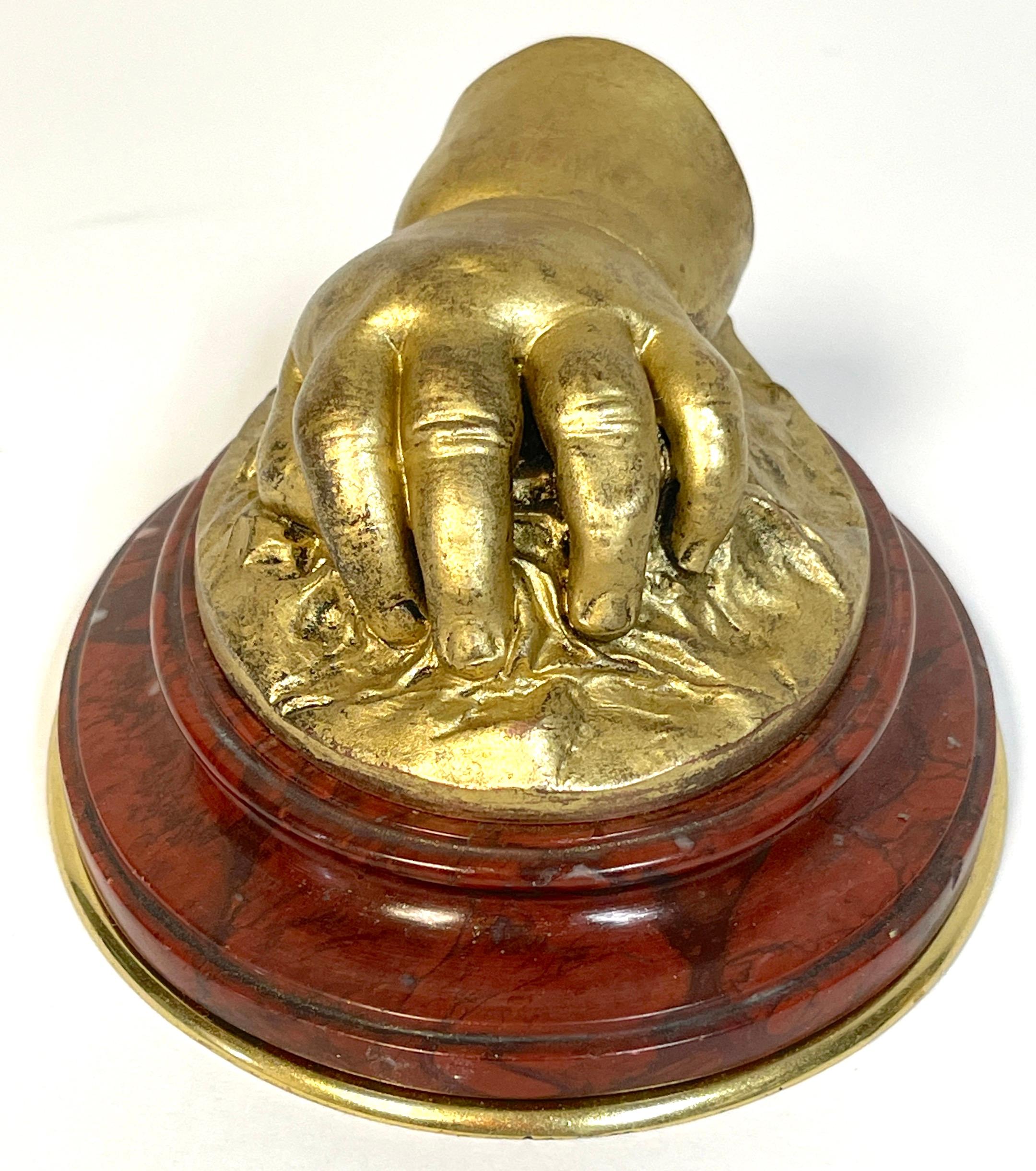 19th C French Gilt Bronze Model of a Resting Hand, Attributed to Barbedienne For Sale 6