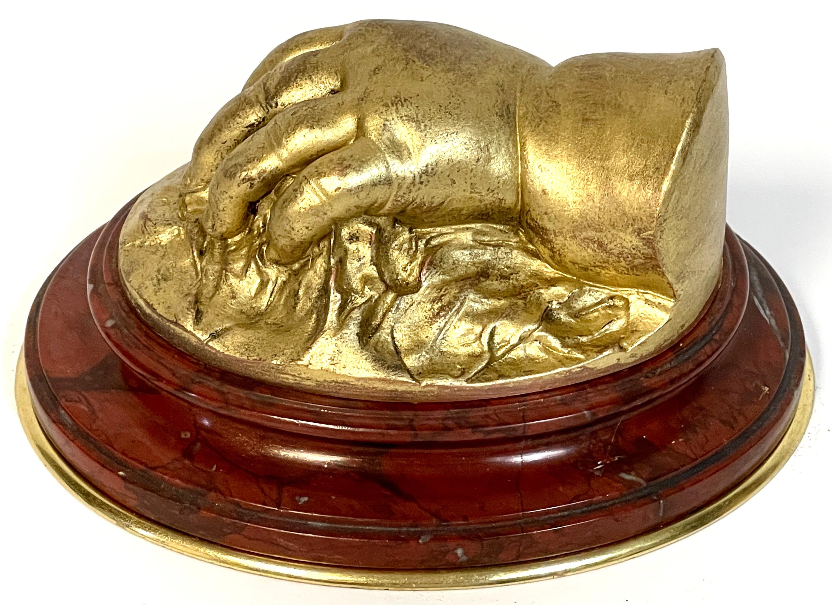 19th C French Gilt Bronze Model of a Resting Hand, Attributed to Barbedienne For Sale 1
