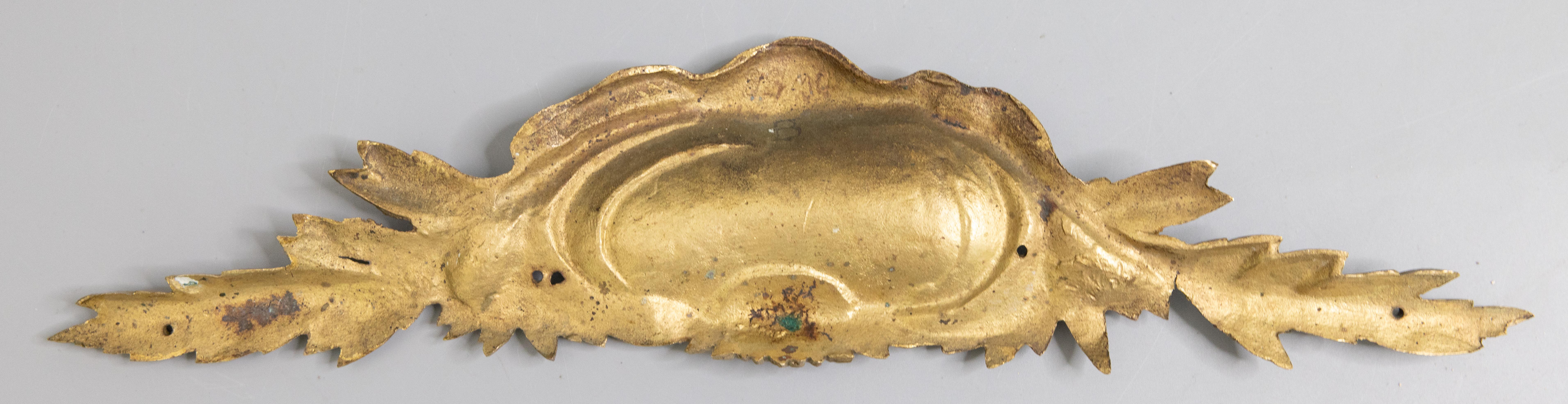 19. Jh. Französisch Vergoldete Bronze Ormolu Gesimsapplikation Wand Swag Girlande Ornament im Angebot 1