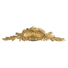 19th C. French Gilt Bronze Ormolu Cornice Appliqué Wall Swag Garland Ornament