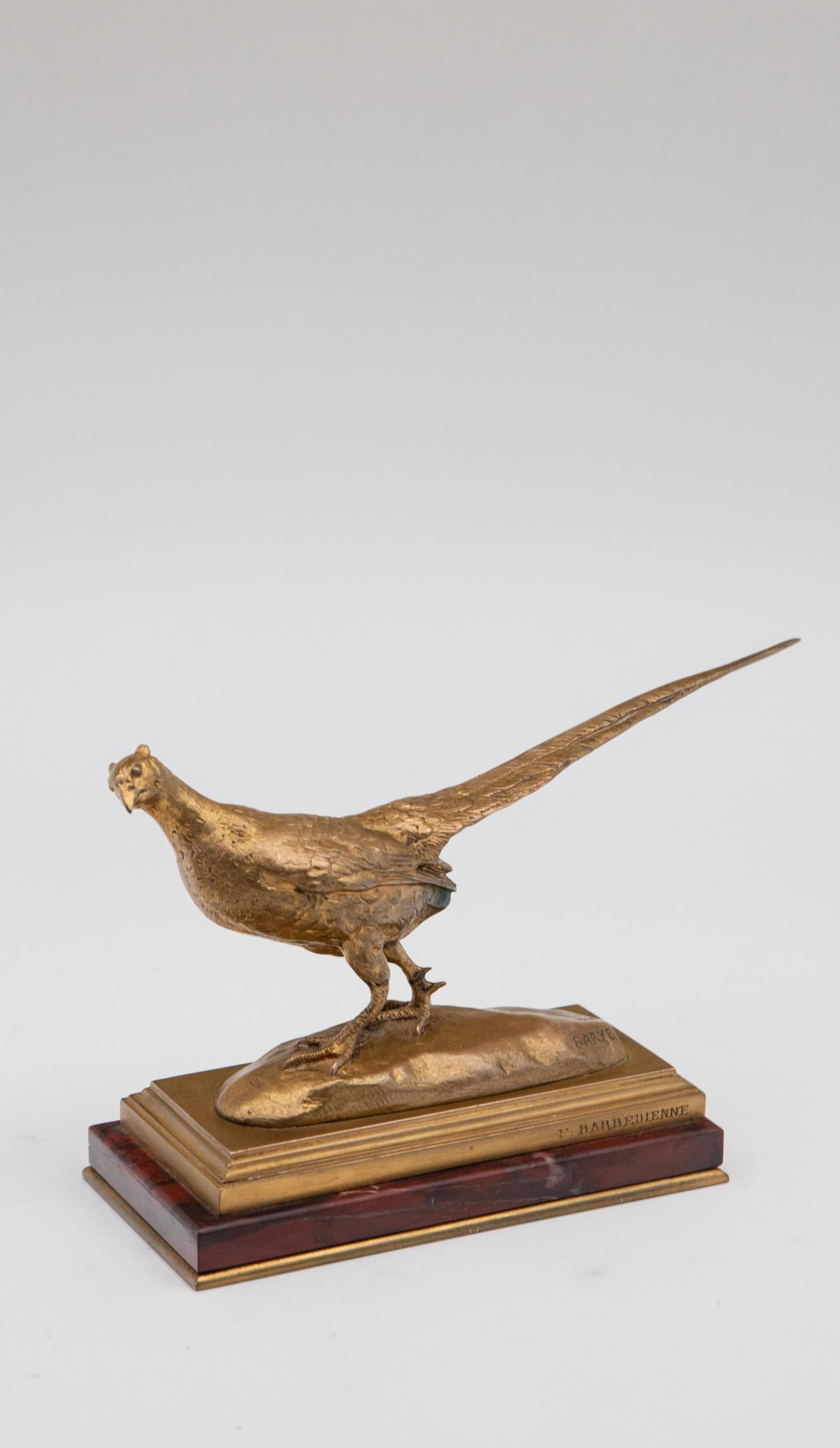 19th Century French Gilt Bronze Sculpture of a Pheasant 1