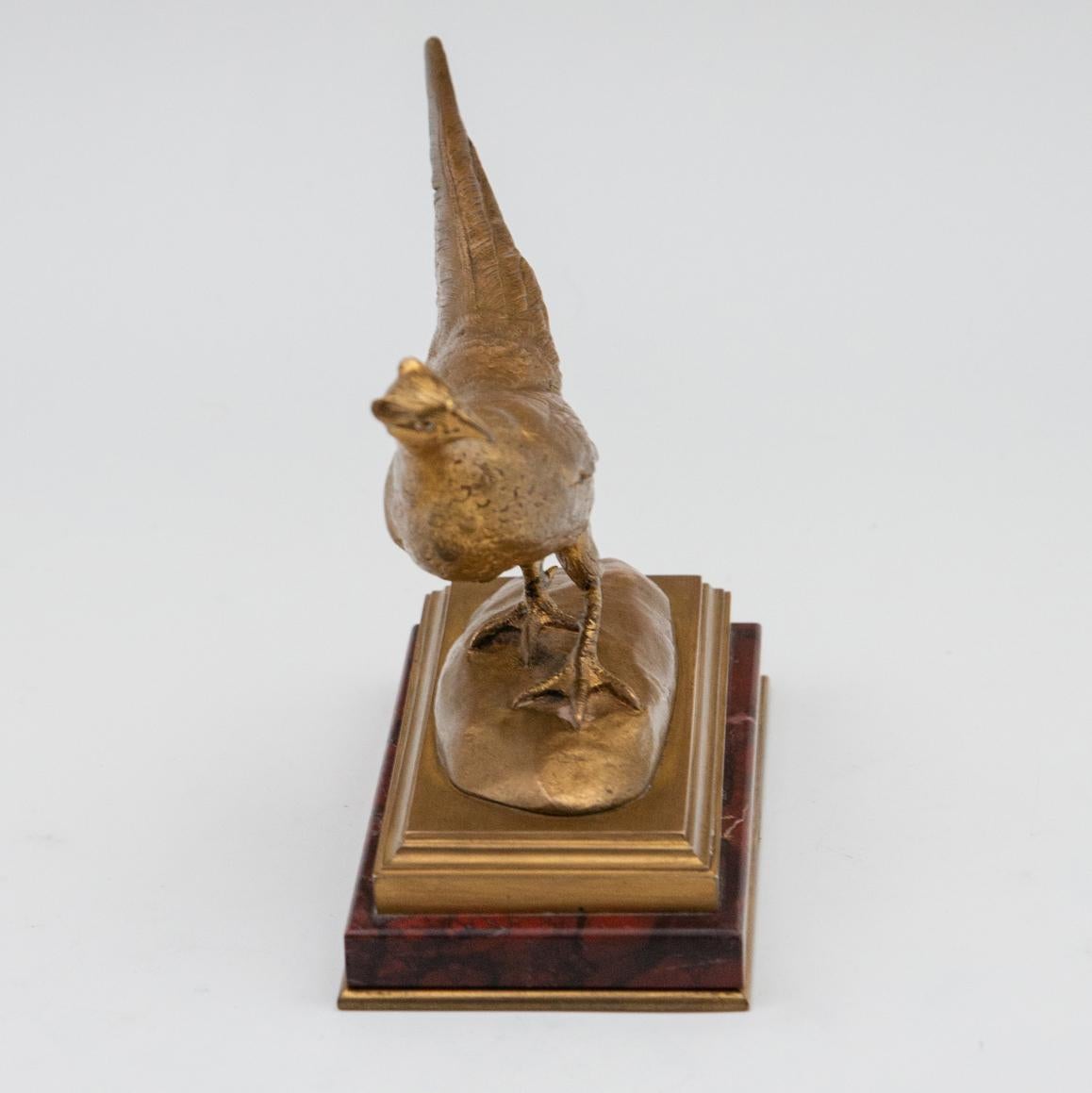 19th Century French Gilt Bronze Sculpture of a Pheasant 2