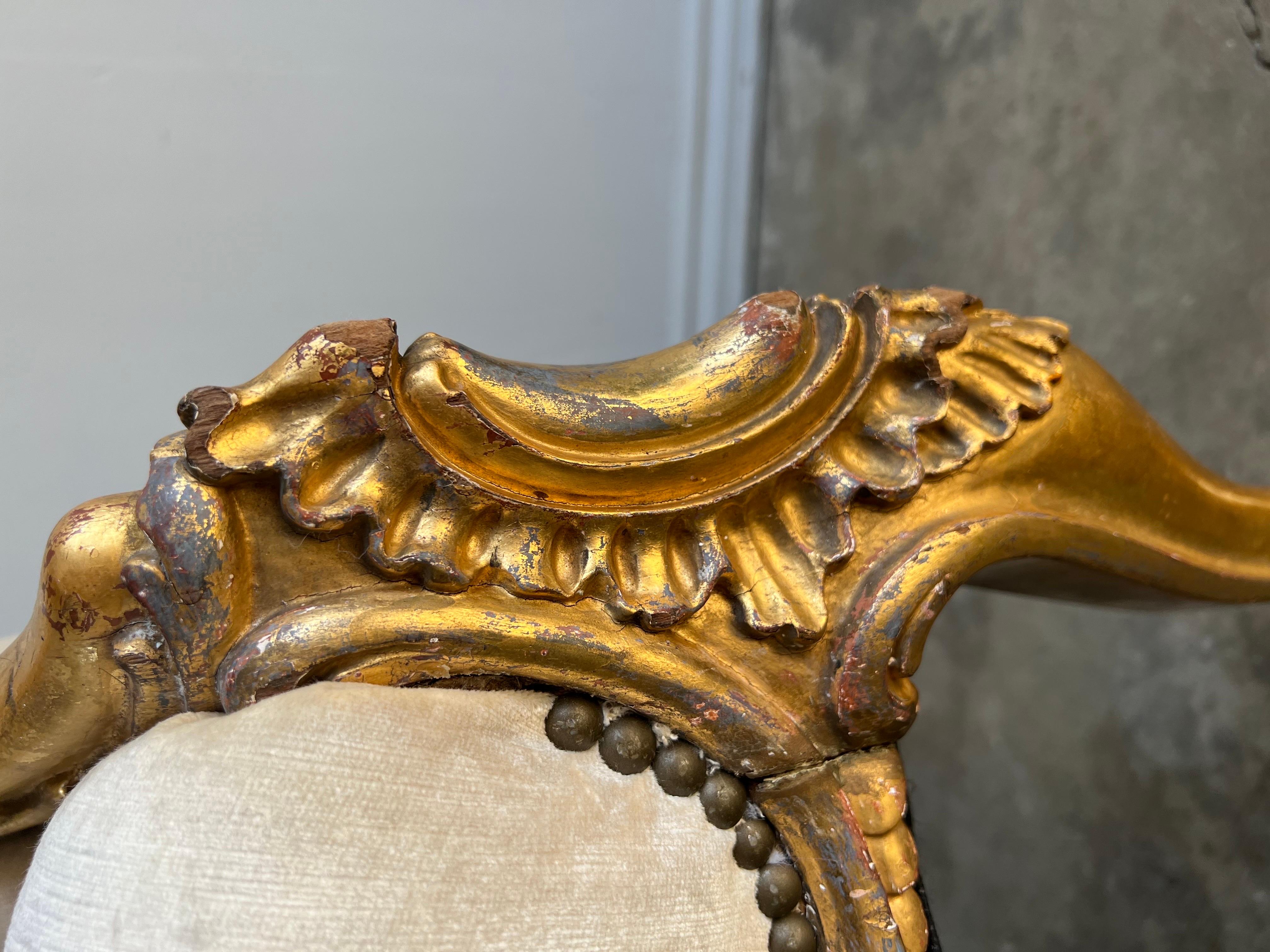 19th C. French Gilt Wood Louis XIV Style Settee 5