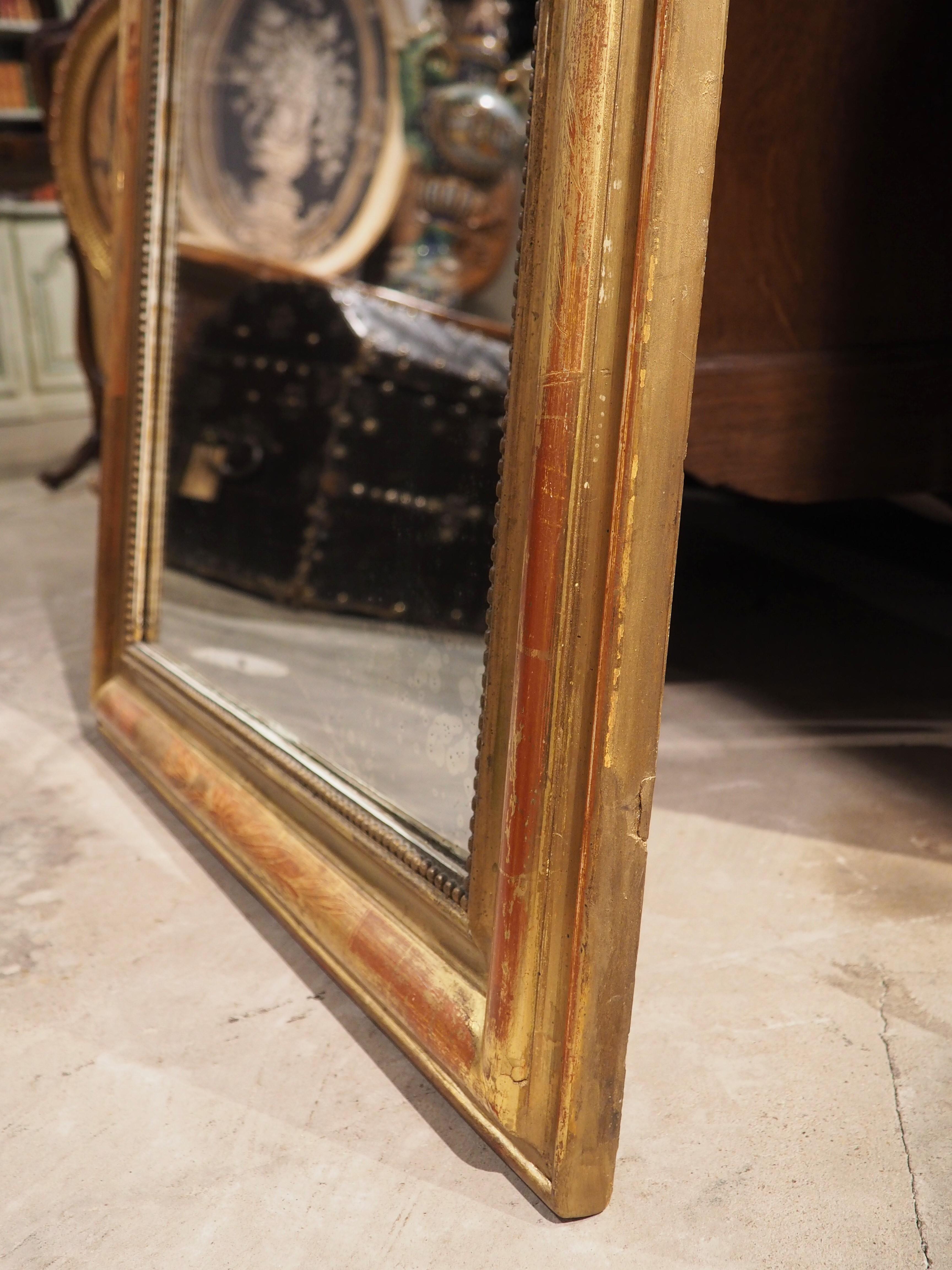 19th C. French Giltwood Louis Philippe Mirror with Floral and Foliate Motifs 6