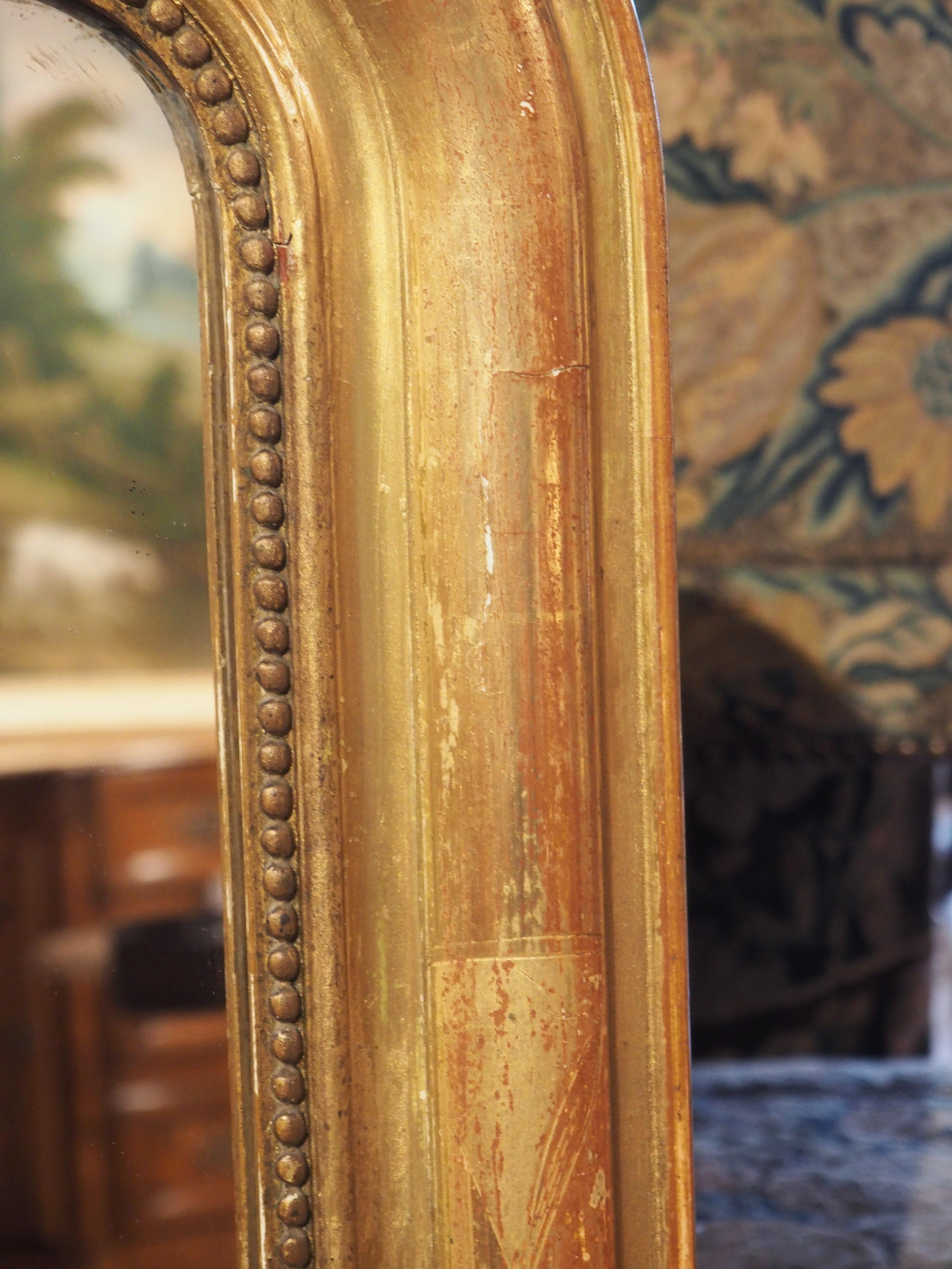 19th C. French Giltwood Louis Philippe Mirror with Floral and Foliate Motifs 15