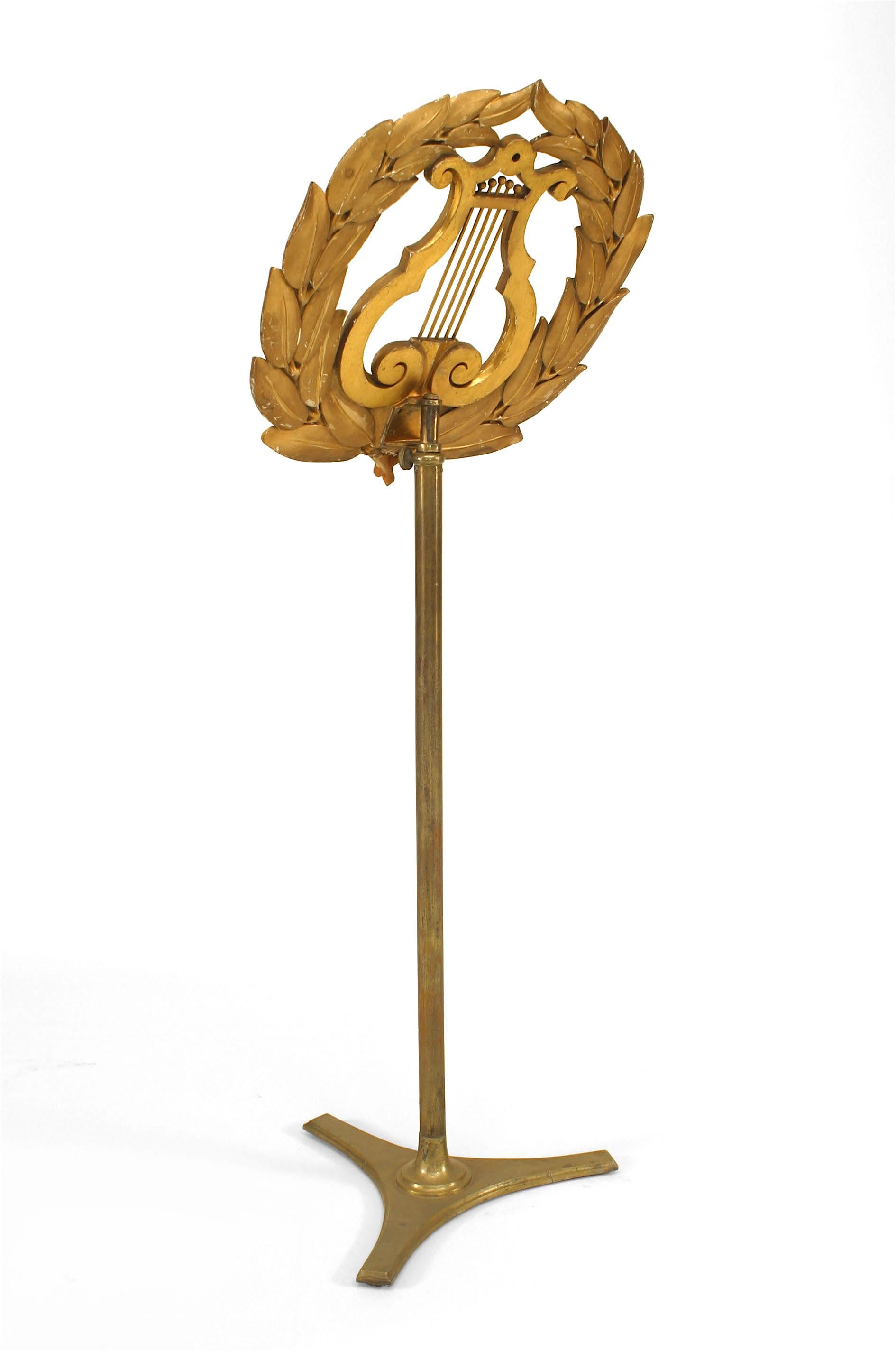 Victorian 19th c. French Giltwood Lyre Music Stand
