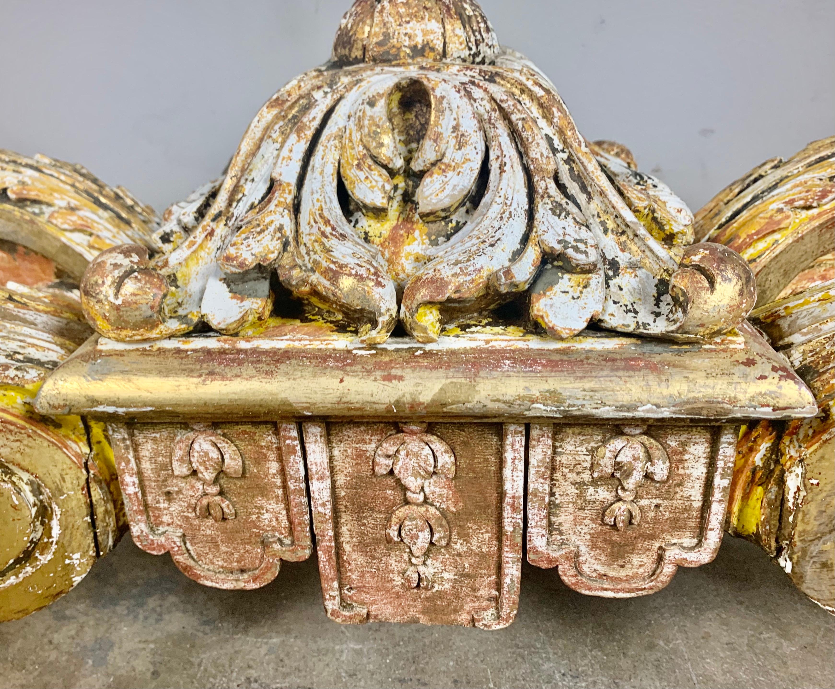 19th C. French Giltwood Rococo Style Console with Marble Top 4