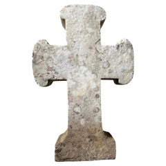 Antique 19th C. French Graveyard Stone Cross