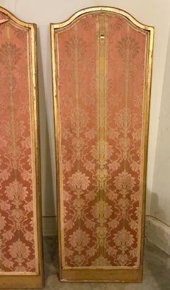 19th-C. French Hand Painted Oil on Canvas Floral / Urns Panels in Giltwood Frame