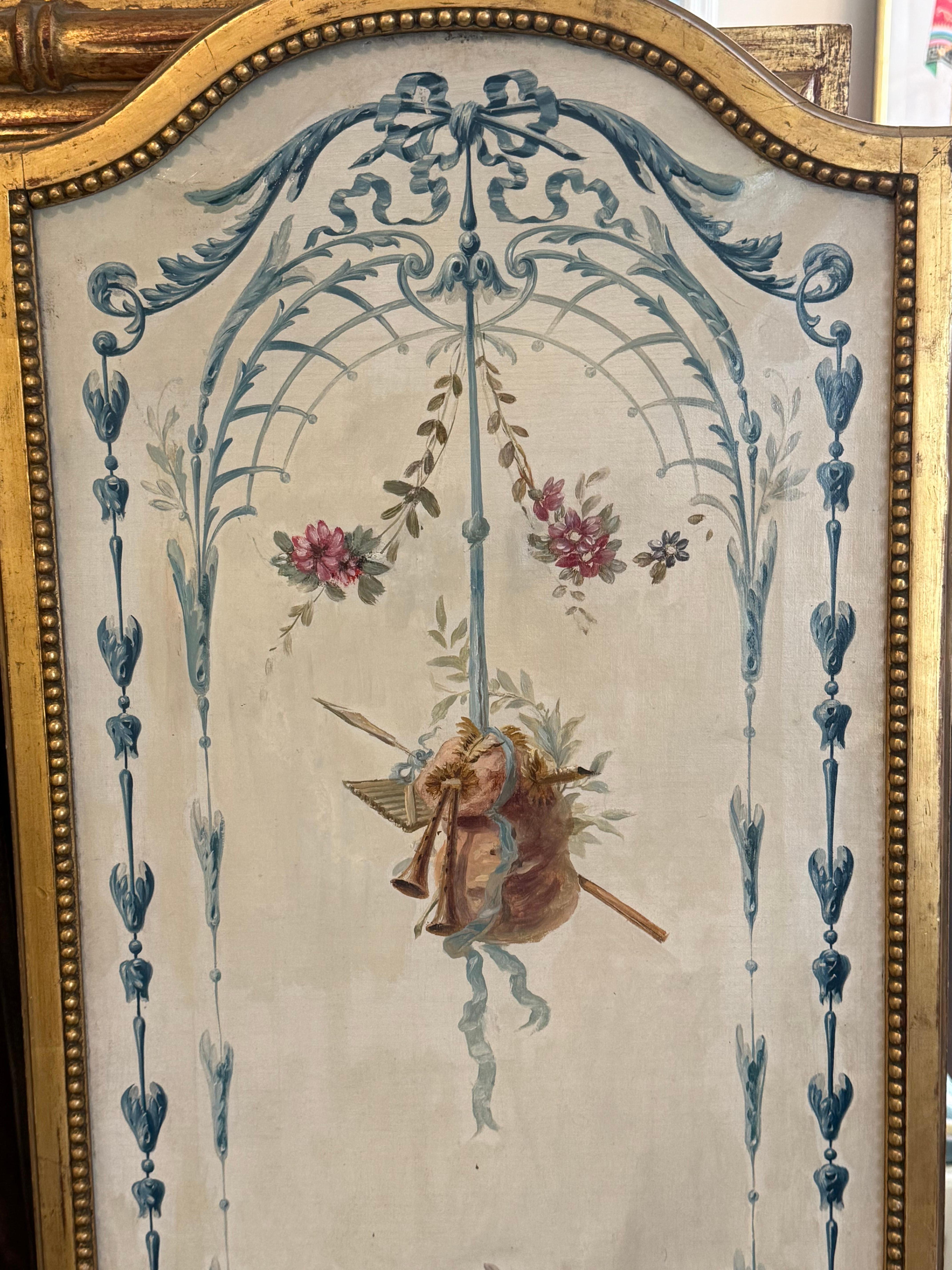 19. Jahrhundert. Französisches handbemaltes Ölgemälde auf Leinwand Floral / Urnentafeln in vergoldetem Holzrahmen im Angebot 2
