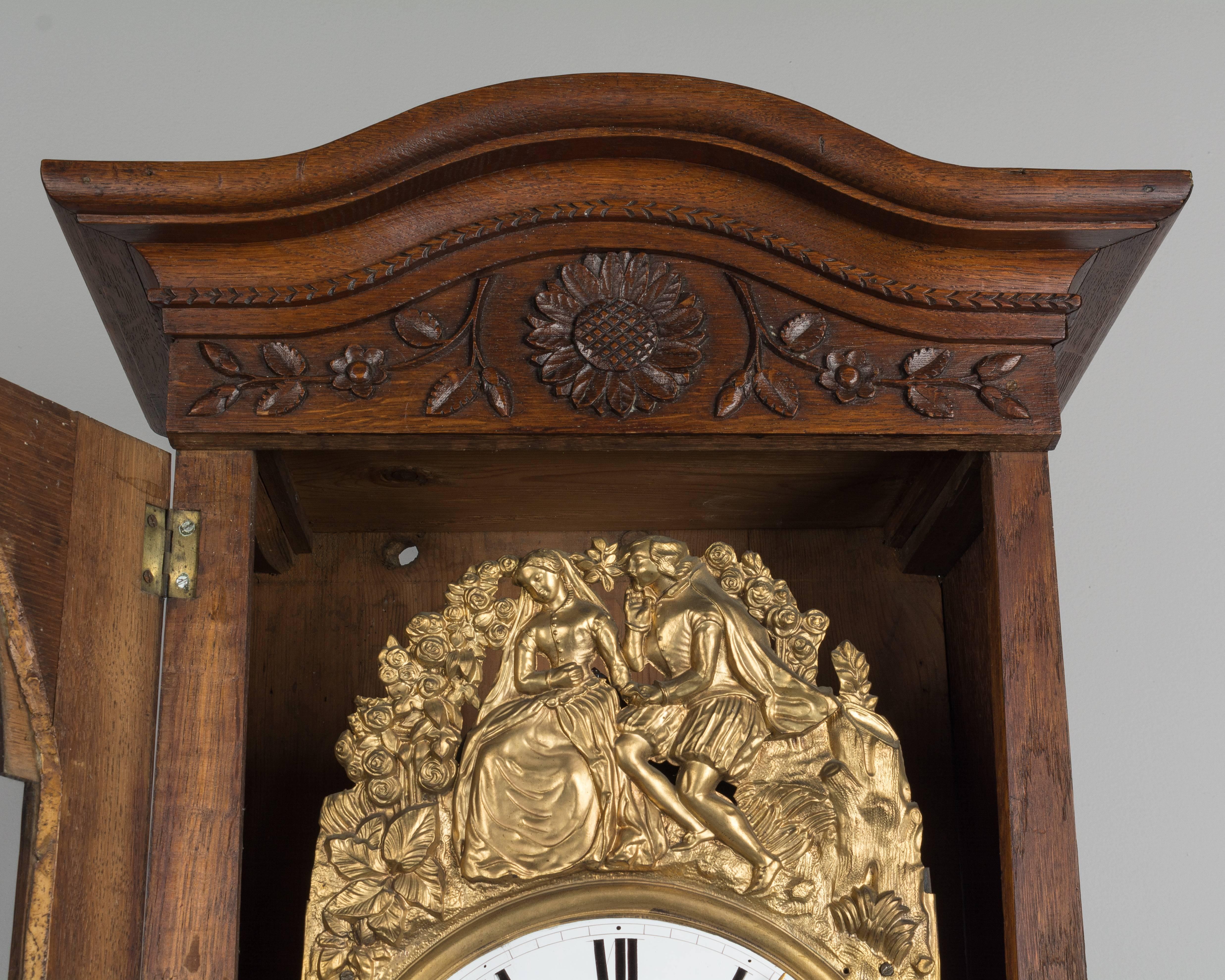 Louis XV 19th Century French Horloge de Parquet or Tall Case Clock