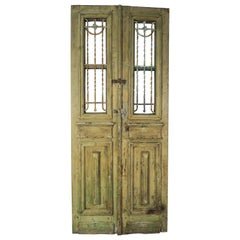 19th Century French Iron and Wood Doors, Pair