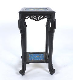 19th Century French ‘Japanais’ Ebonised Carved 2-Tier Stand