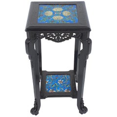 19th Century French ‘Japanais’ Ebonised Carved 2-Tier Stand