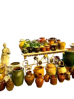 Large Green Terracotta Confit Pot, France 19th Century