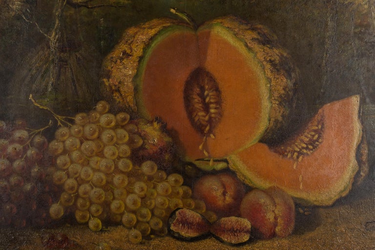 Hand-Painted 19th Century French Large Still Life Painting For Sale