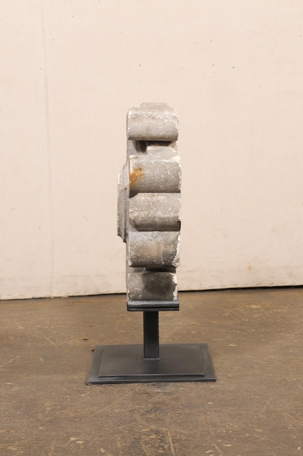 19th C. French Limestone Fragment on Stand For Sale 6