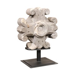 19th C. French Limestone Fragment on Stand