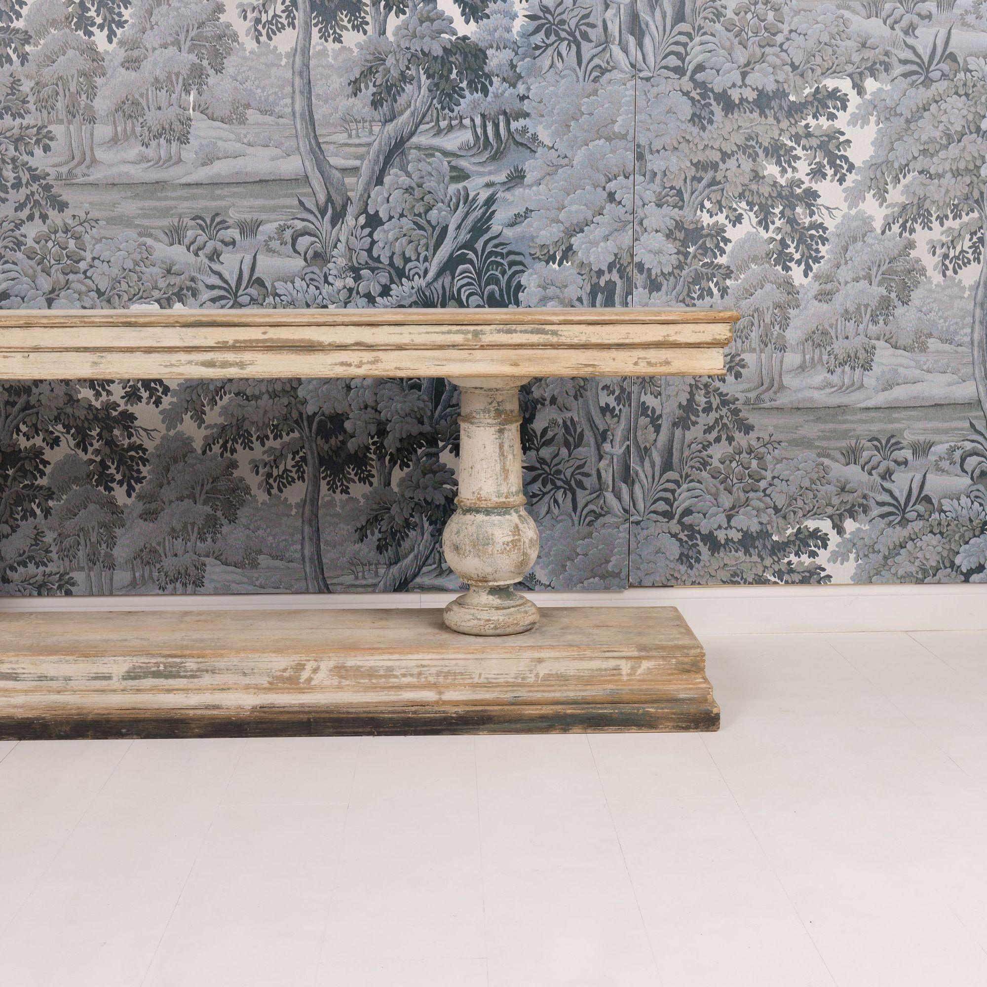 19th c. French Long Console Table in Original Paint 5
