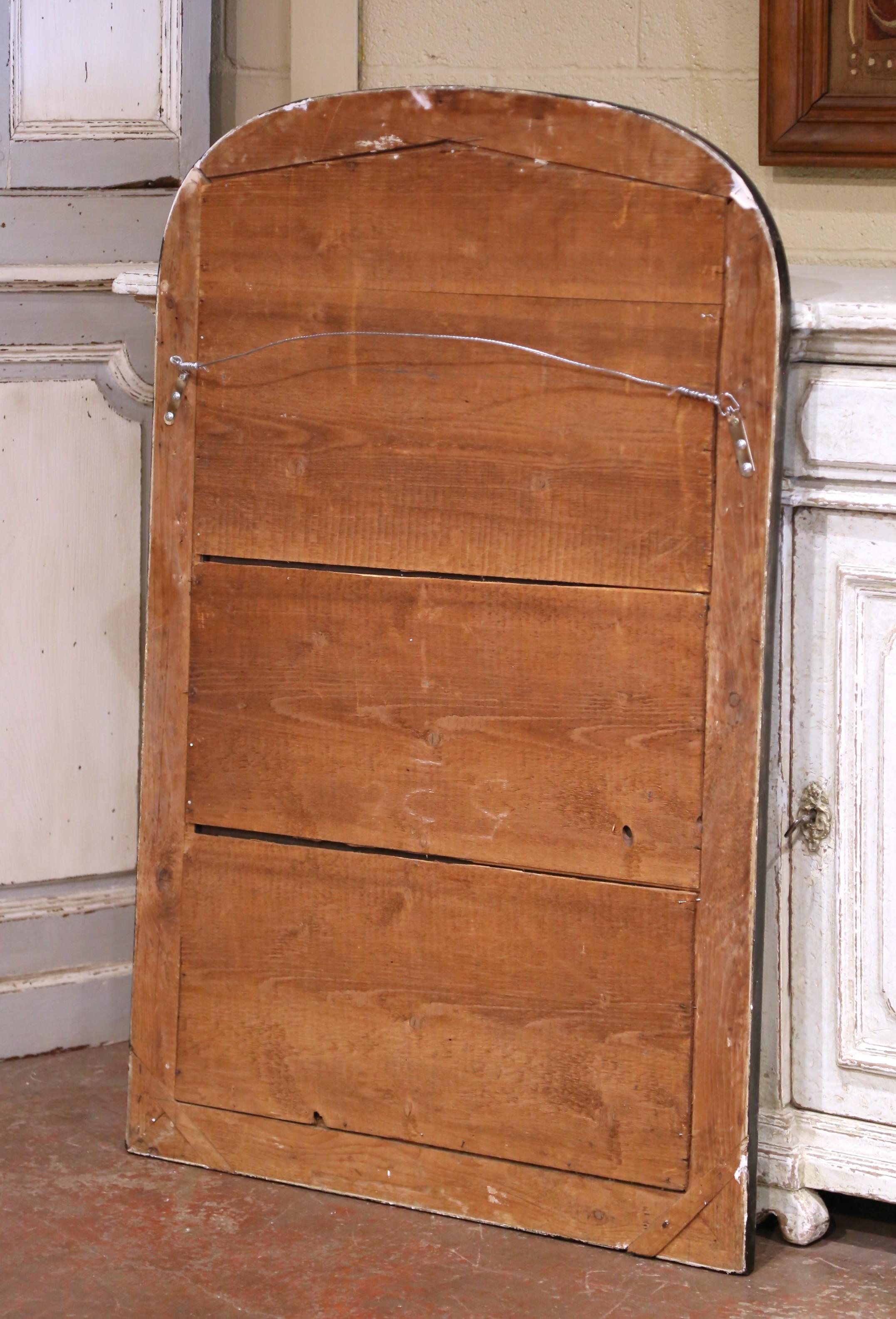 19th C. French Louis Philippe Arched Two-Tone Gilt and Blackened Wall Mirror For Sale 1