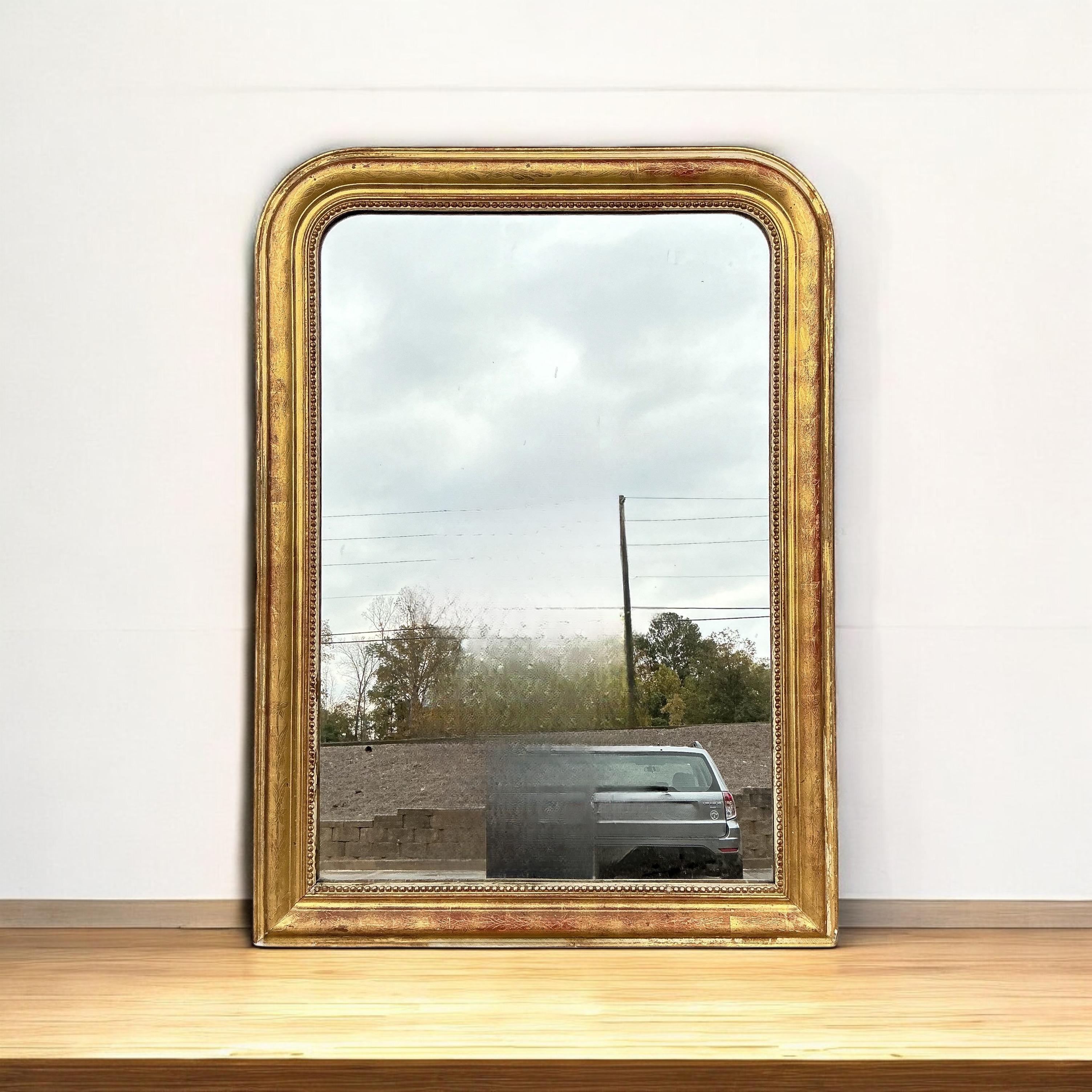 19th-C. French Louis Philippe Carved Giltwood Mirror 3