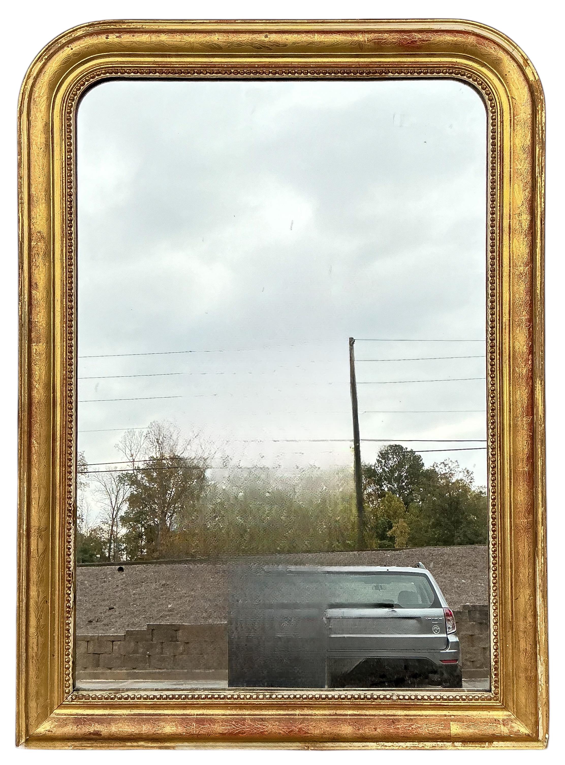 19th-C. French Louis Philippe Carved Giltwood Mirror 4