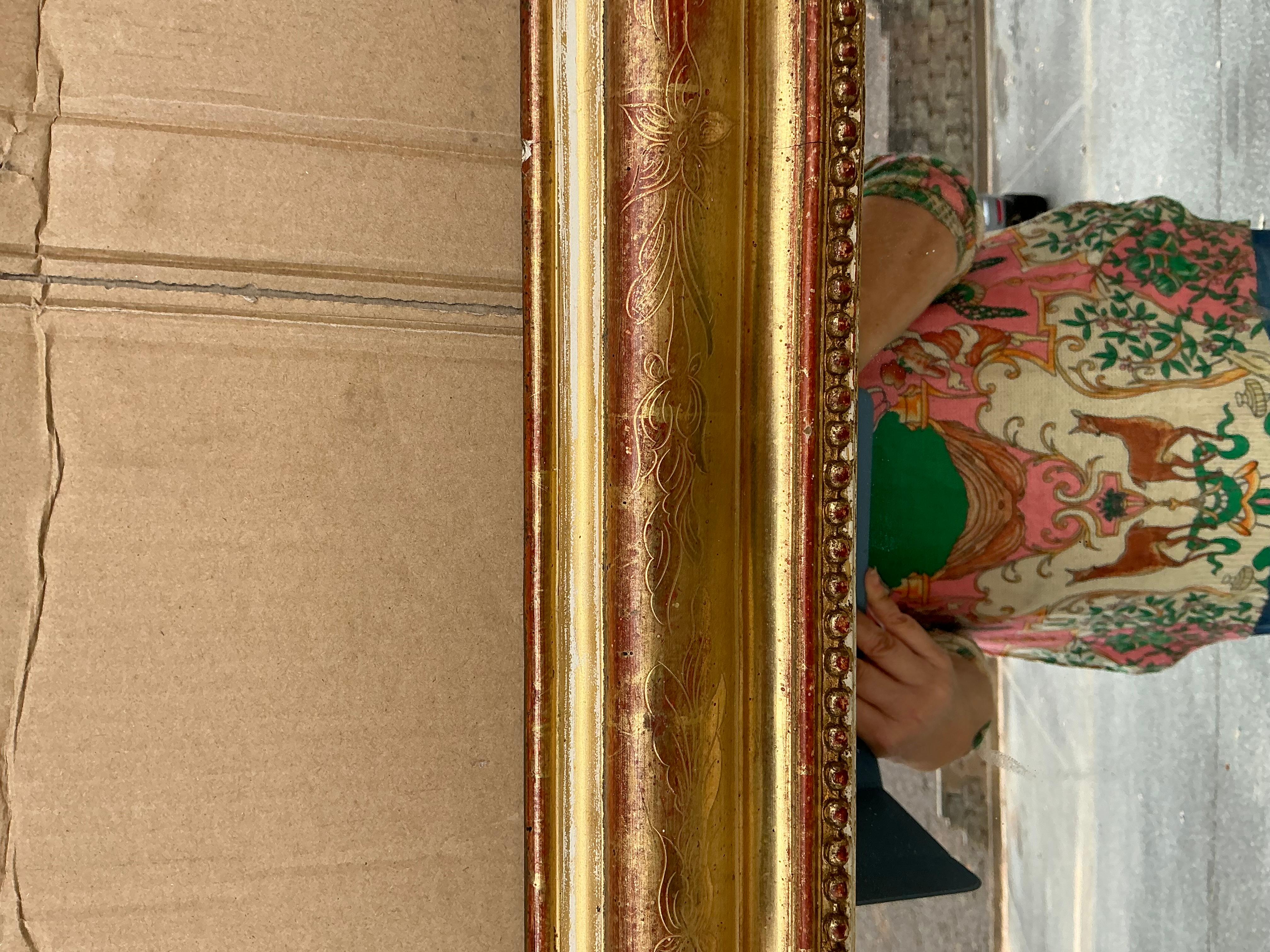 19th-C. French Louis Philippe Carved Giltwood Mirror 5