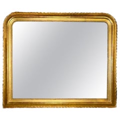 19th c. French Louis Philippe Giltwood Mirror in Rare Wide Scale
