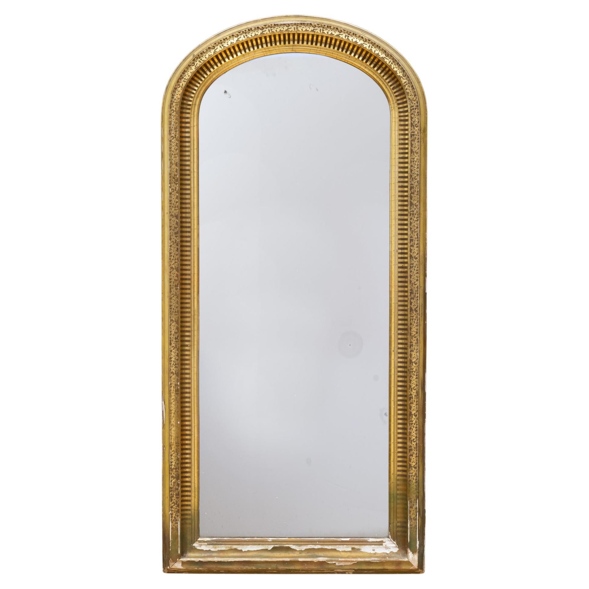 19th c. French Louis Philippe Gold Gilt Mirror c.1860-1890 For Sale