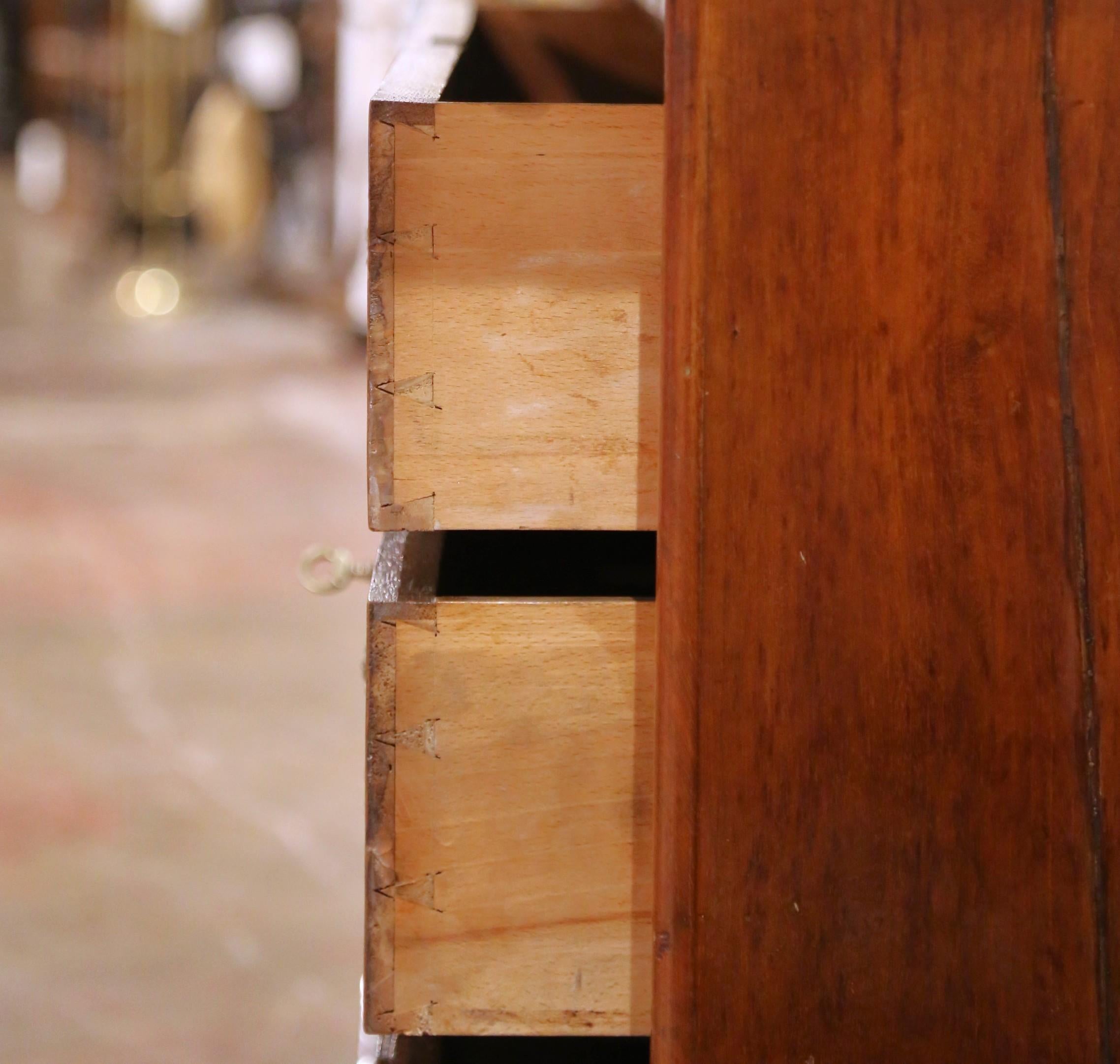 Marmo Cassettiera in mogano Louis Philippe del XIX secolo con piano in marmo grigio in vendita