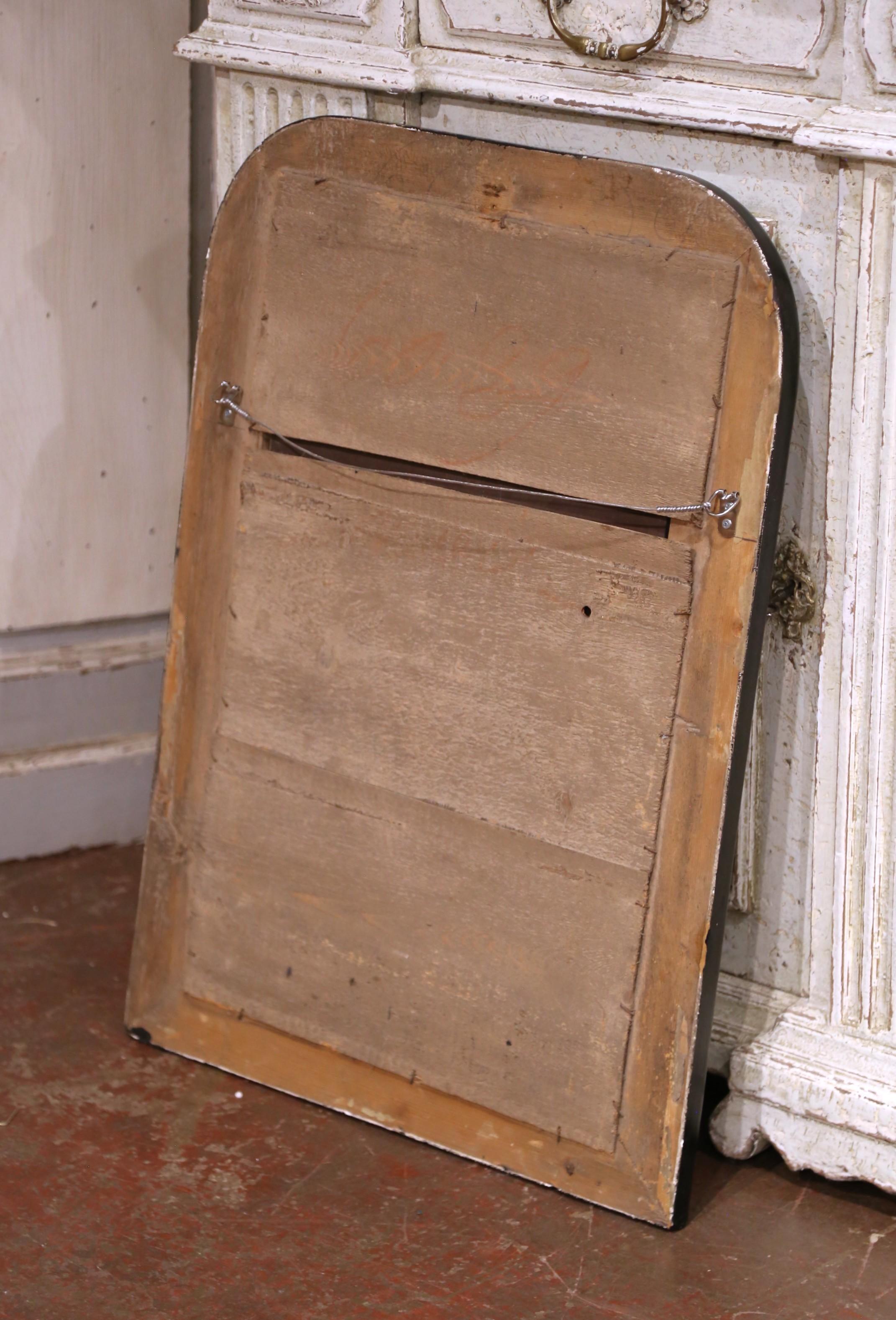 19th C. French Louis Philippe Mirror with Ebonized and Silver-Gilt Inner Border For Sale 1