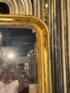 19th c. French Louis Philippe Mirror with Flowers