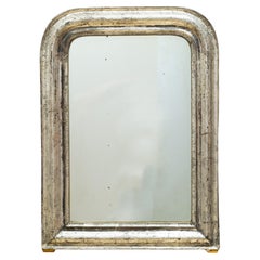 19th C. French Louis Philippe Silver Gilt Mirror C.1860-1890-FREE SHIPPING