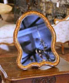 Specchio da toilette a libero accesso in intarsio di noce Louis Philippe francese del 19° secolo