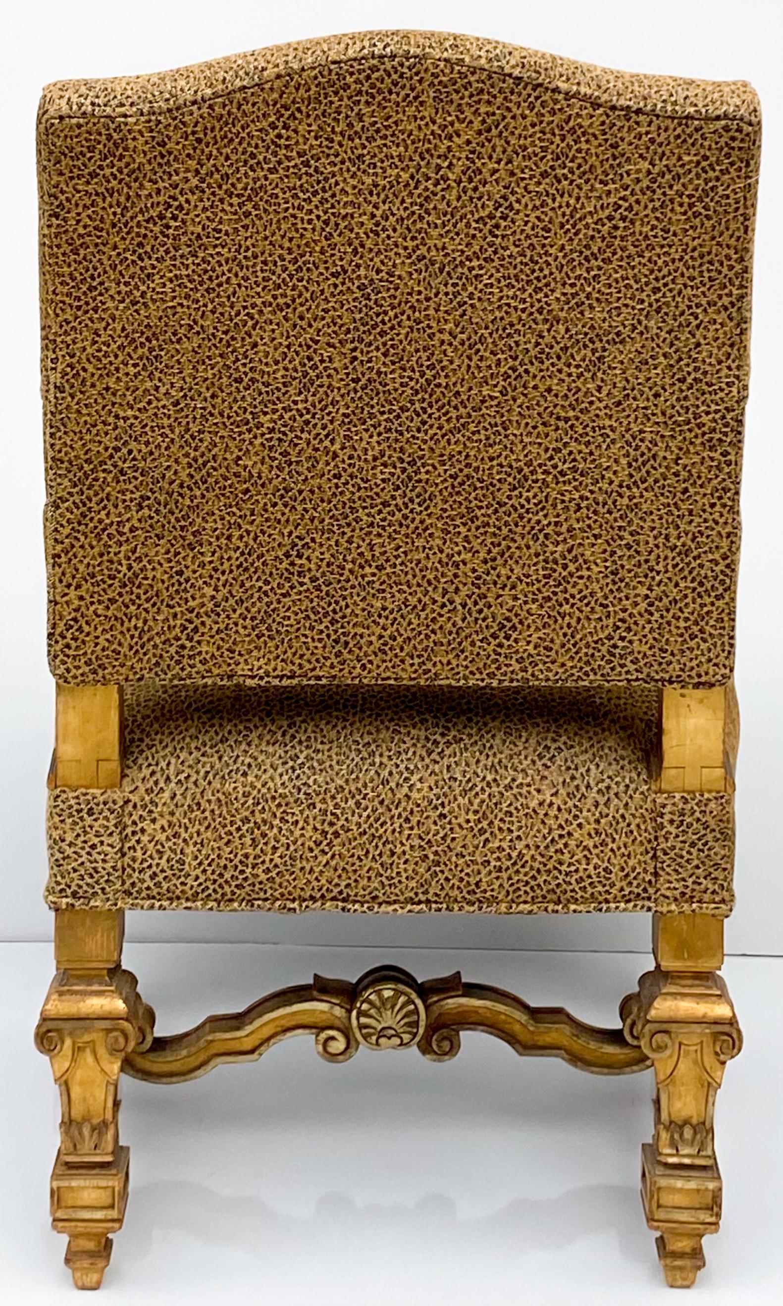 19th Century French Louis XIV Style Giltwood Bergere Chair In Good Condition In Kennesaw, GA