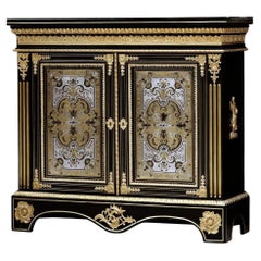 Französischer Intarsienschrank im Louis XIV.-Stil des 19. Jahrhunderts mit Goldbronze-Montierung von Henry Dasson