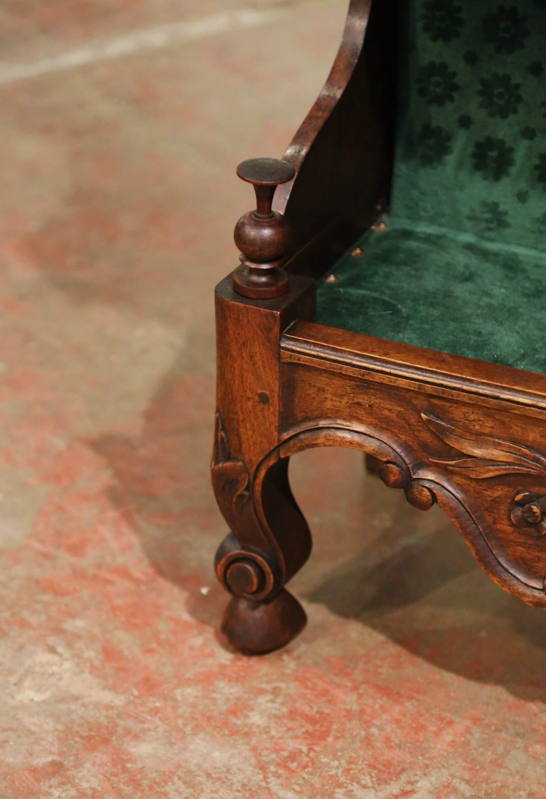 19. Jahrhundert Französisch Louis XV Obstholz Estanier mit geschnitzten Urne und Samt Regale im Angebot 6