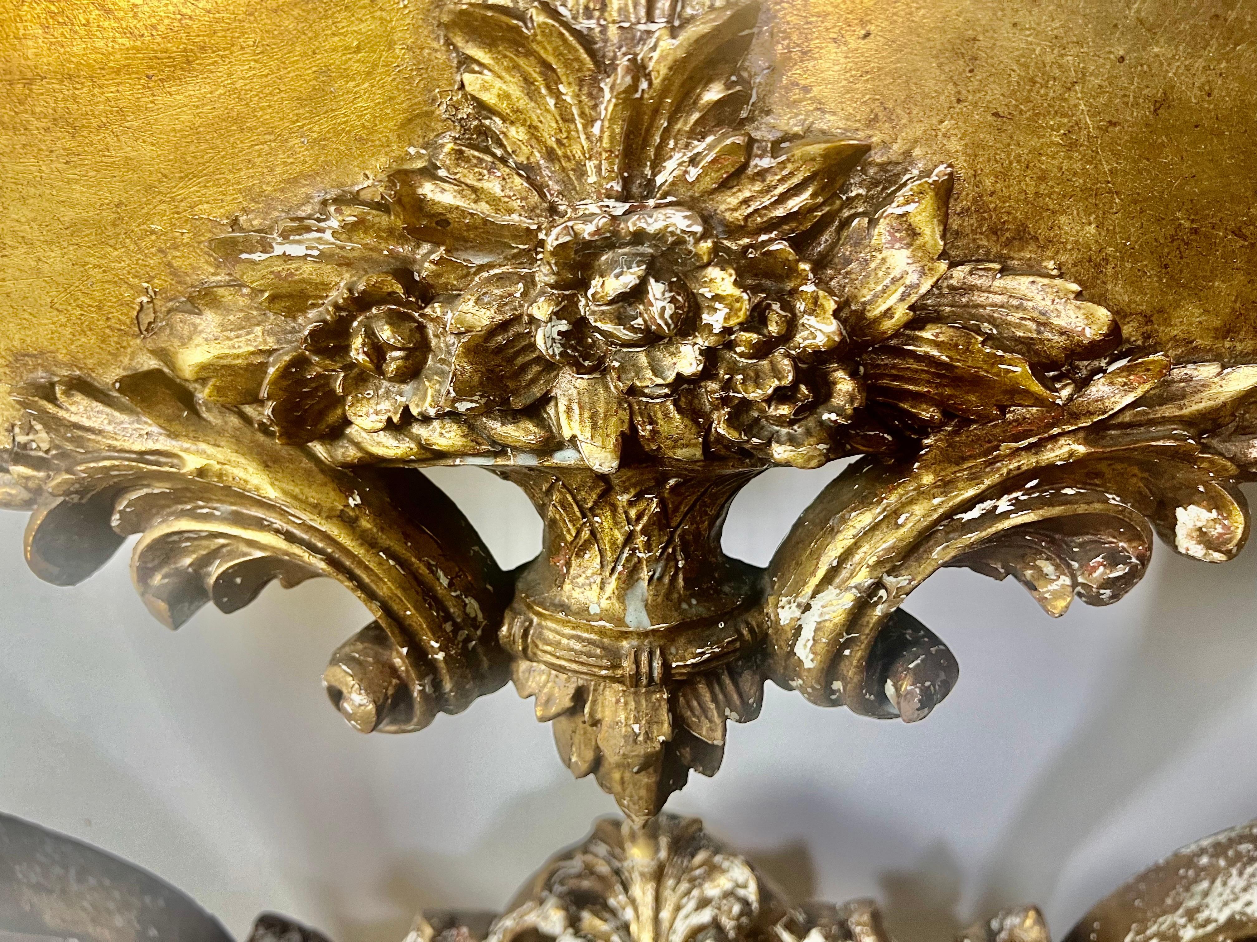 19. Jh. Französische Louis XV-Konsole aus vergoldetem Holz im Angebot 7