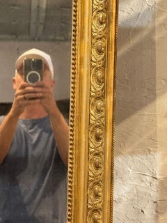 19th c. French Louis XV Giltwood Mirror