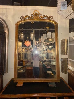 19th c. French Louis XV Giltwood Mirror