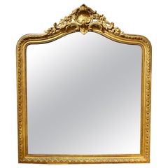 19e s. Miroir français en bois doré de style Louis XV