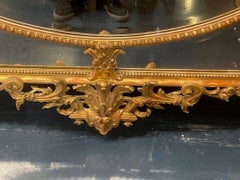 19e s. Miroir de cheminée en bois doré Louis XV