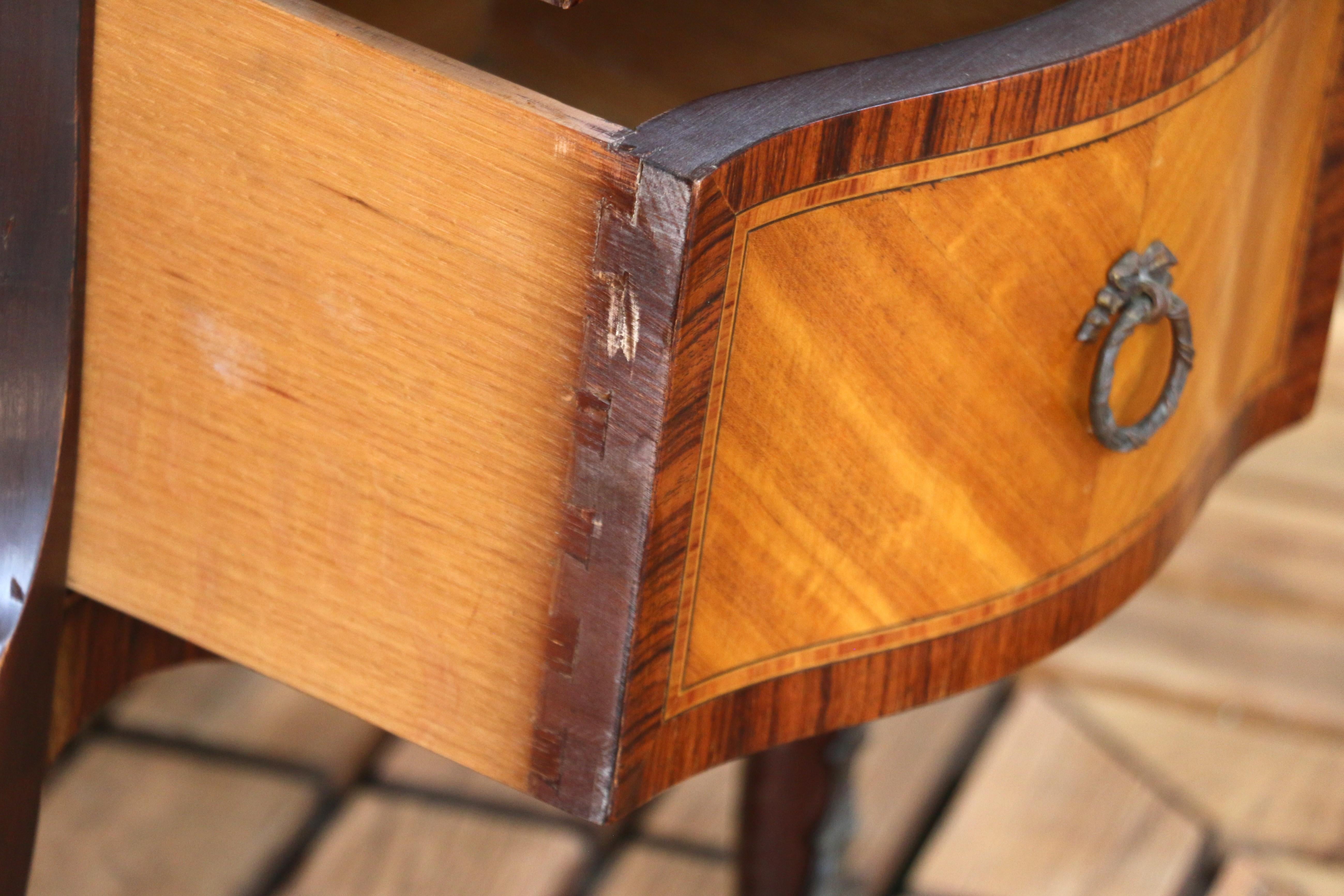 Bronze 19th C. French Louis XV Inlaid Lingerie Chest/Semainier For Sale