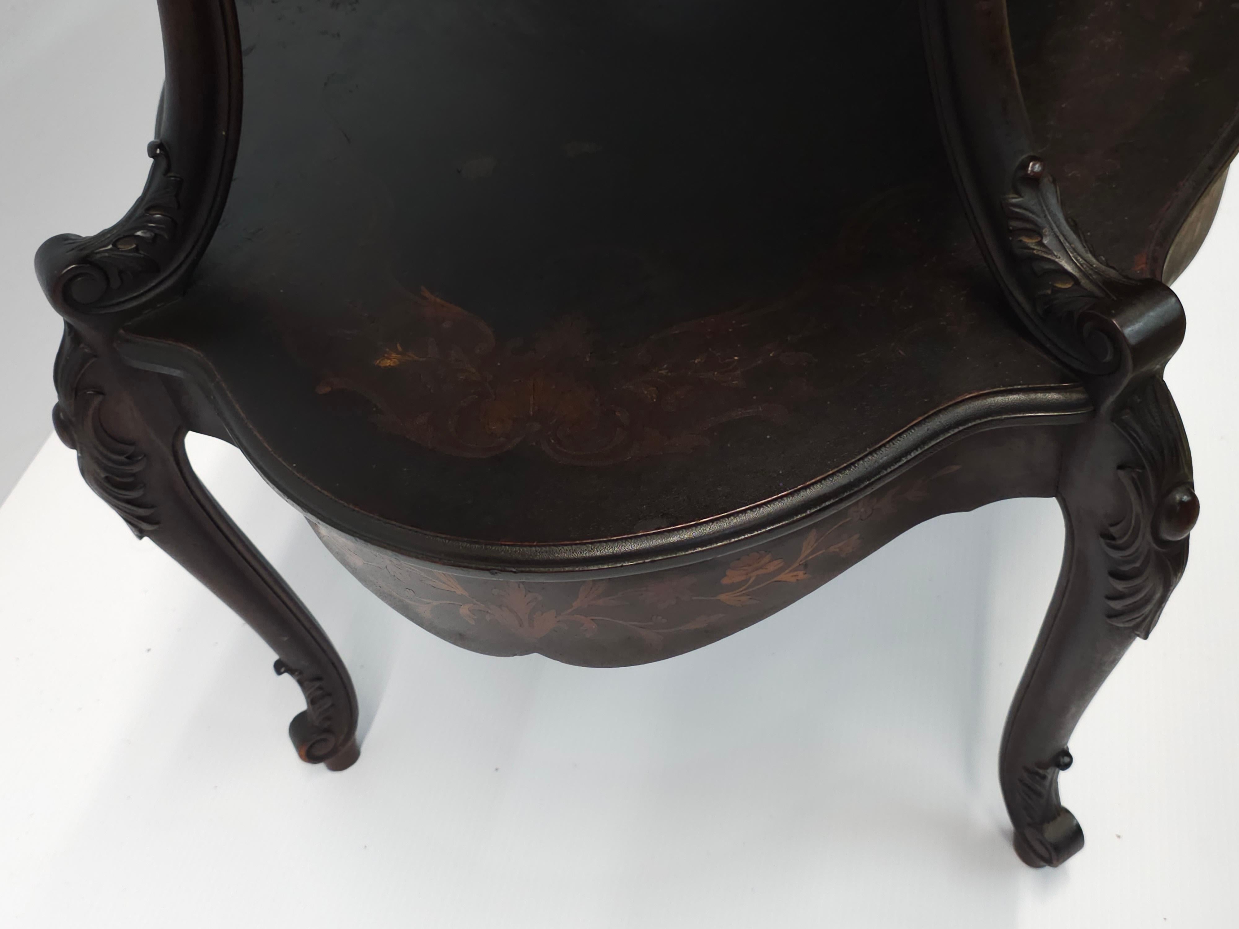 19th C. French Louis XV Marquetry Tea Table Att. Francois Linke For Sale 7