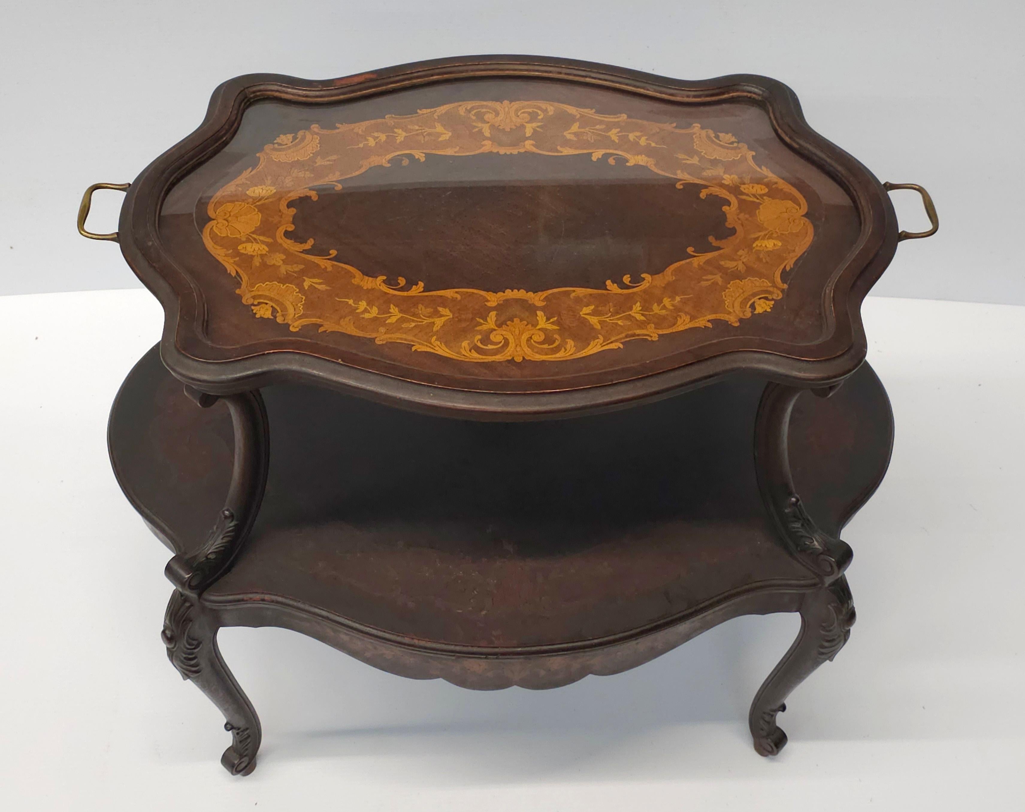 Unknown 19th C. French Louis XV Marquetry Tea Table Att. Francois Linke For Sale
