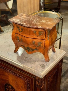 19th c. French Louis XV Miniature Walnut Commode