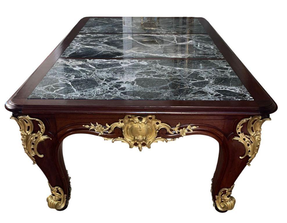 19th-C. French Louis XV–Style Library Table by Poulain In Good Condition For Sale In Los Angeles, CA