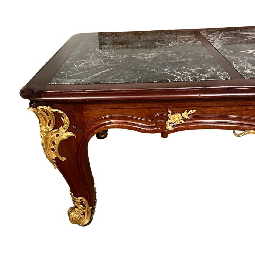 19th Century 19th-C. French Louis XV–Style Library Table by Poulain For Sale
