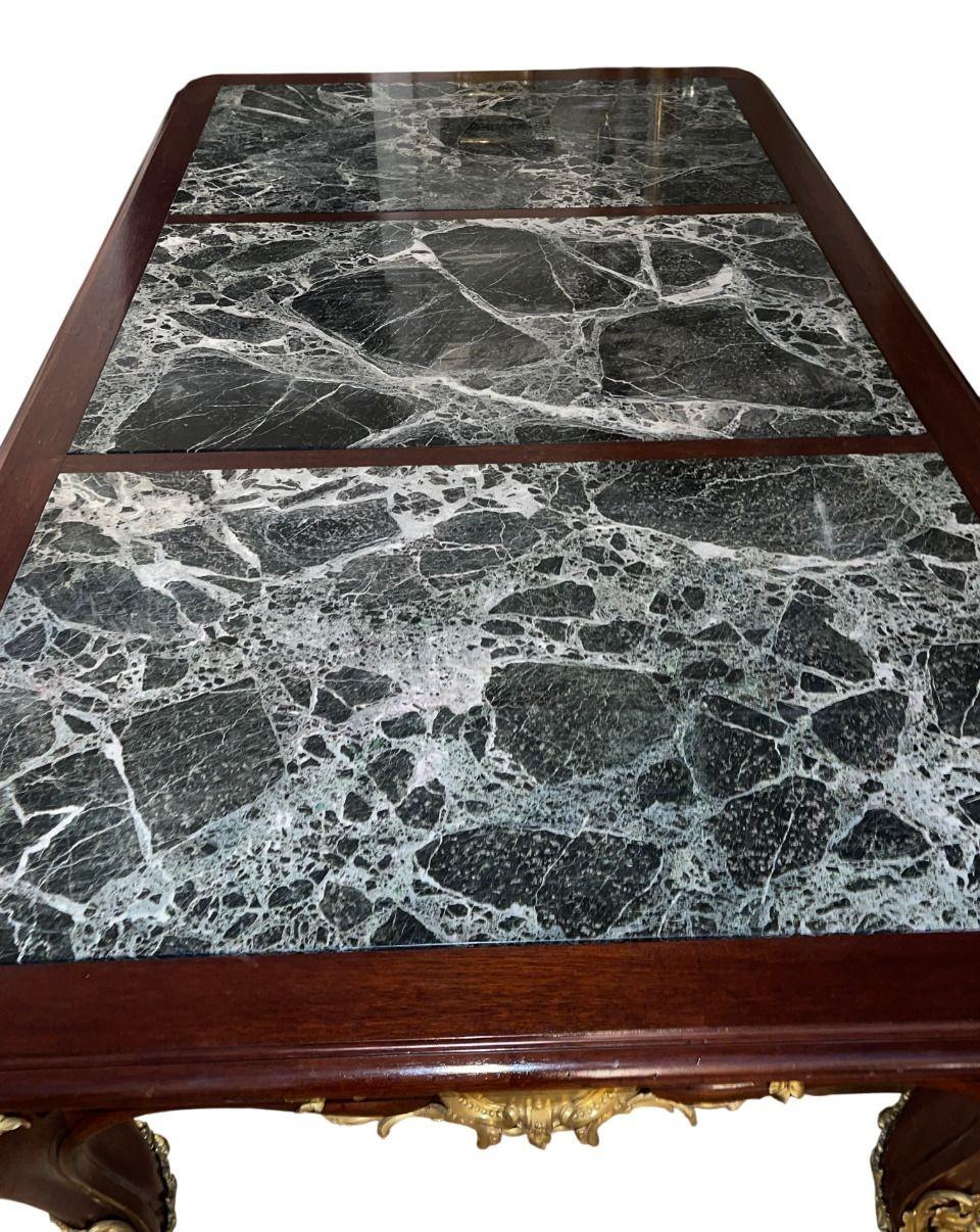 Bronze 19th-C. French Louis XV–Style Library Table by Poulain For Sale